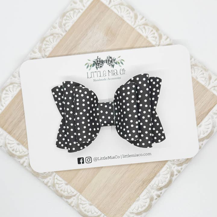 Zwart-witte polkadot Chloe voor wholesale door Little Mia Co.