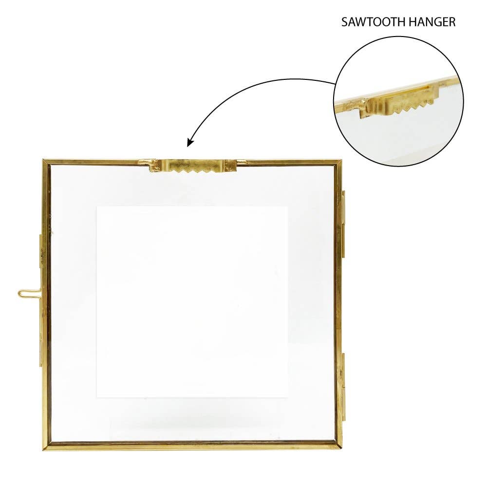 Ouro antigo Moldura Suspensa de Latão e Vidro Estilo Vintage Isaac Jacobs para venda a revendedores na Faire10