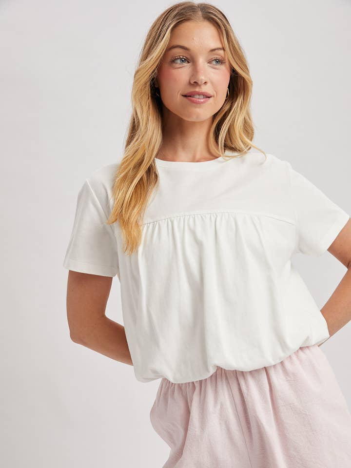 BUBBLE HEM KNIT TOP / WL25-11607 for wholesale by Wishlist Apparel