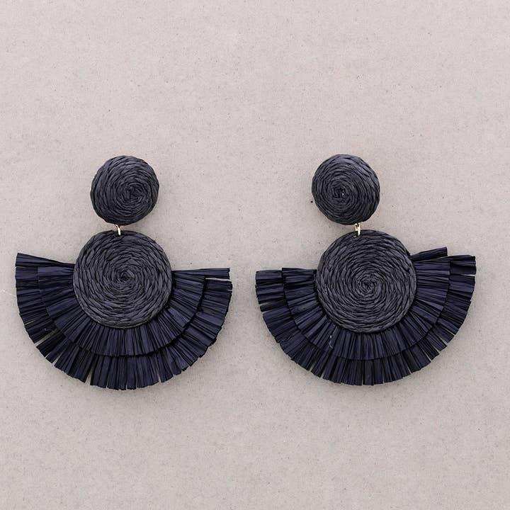 Sonata - Venta al por mayor Pendientes colgantes - Pendientes Forma Abanico Rafia