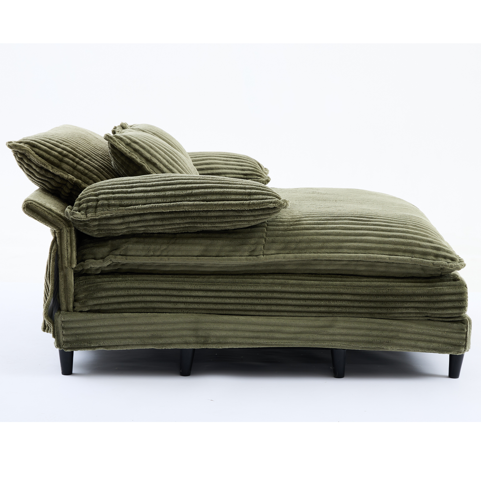 39F Inc. - Wholesale Sofa - NEW 54.75" Green Corduroy Chaise Lounge - 4 Gears, 2 Pillows25