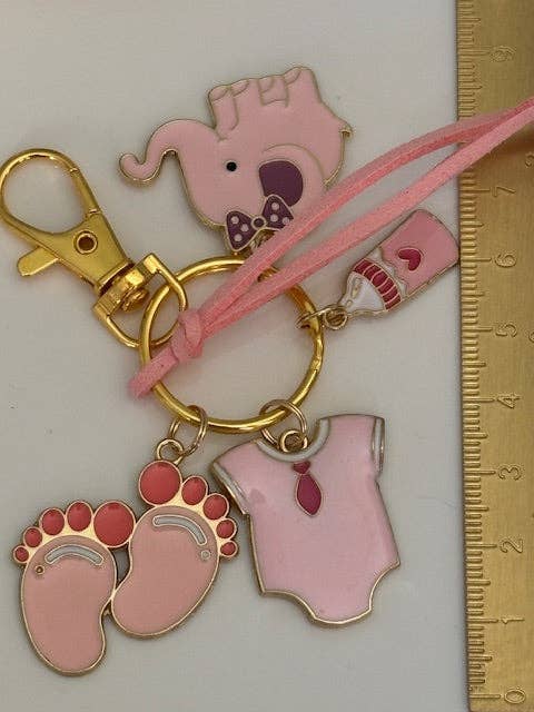 Miss DJ Angel – Engroshandel Nøglering - Børn – Nøglering nyfødt baby, nøglering det er en pige, nøglering barn fødsel, fødselsgave pige, fødselsgave lyserød4