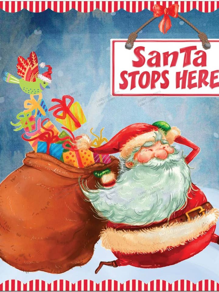 Cute Christmas Running Santa Fridge Magnet for wholesale by Little Country Shop