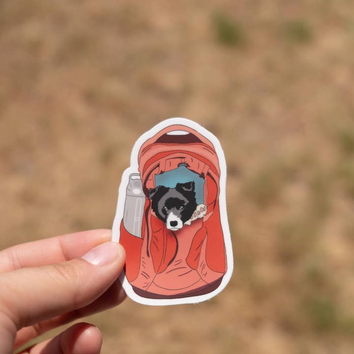 Puppy in a Pack Sticker, 2"x3" for wholesale by Nature & Hound Designs