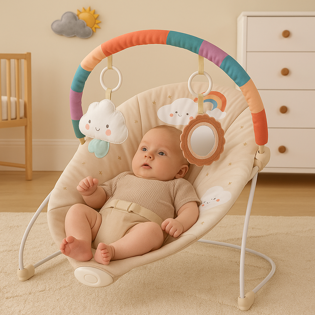 Inside Out Toys – wholesale Swing – Kids & baby – Jumini Baby Bouncer Chair with Vibration & Music - Safety Tested for 0m+1