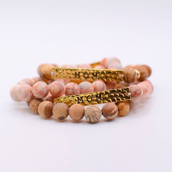 Two and Crew - Wholesale Beaded Bracelet - MOM stone stretch bracelet motherhood jewelry mothers day