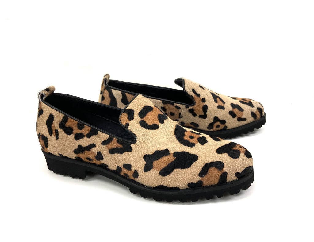 Only Partners - Wholesale Mules - Women's - Ella Leopard Print Calf Hair Loafers Round Toe Mules3