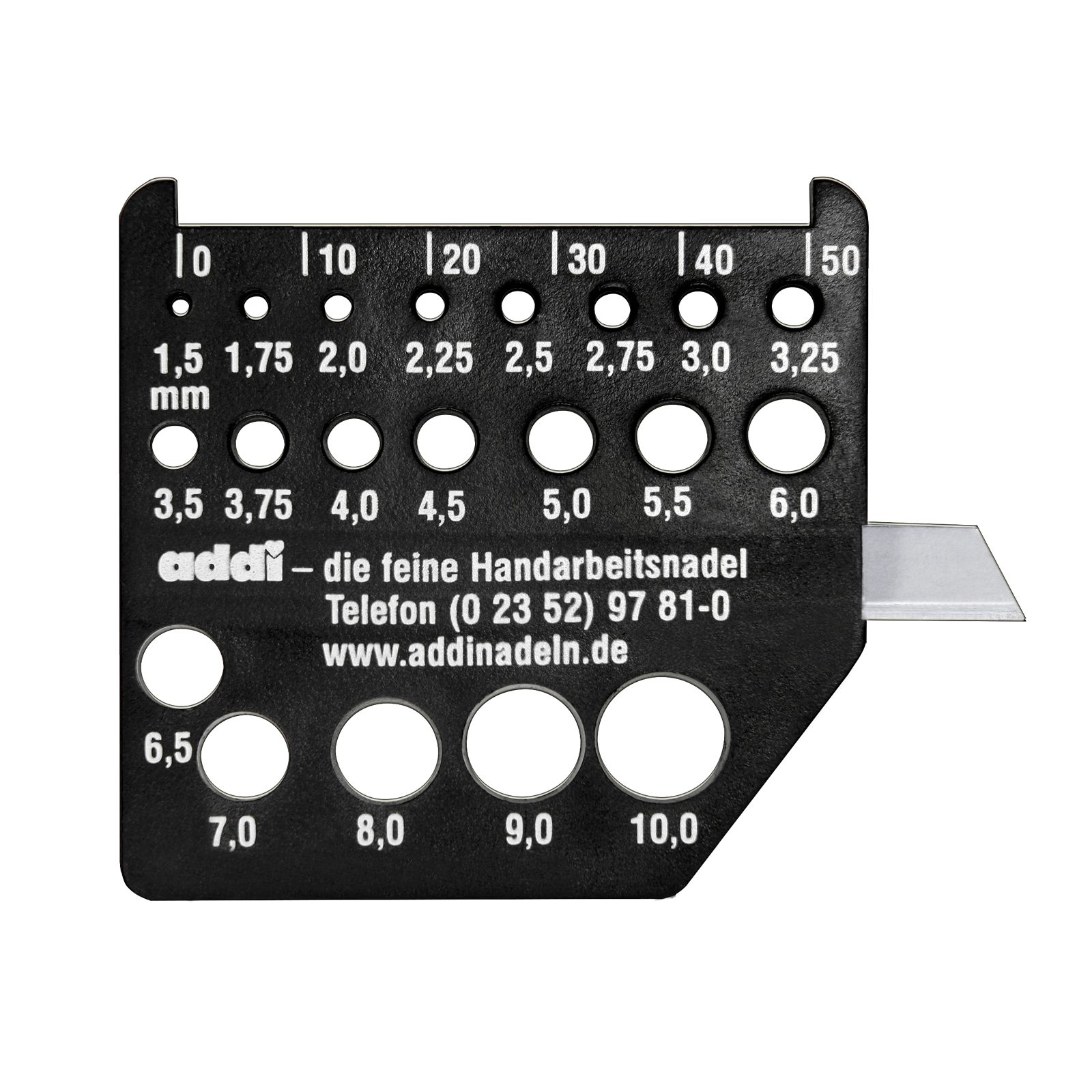 SCHULANA – wholesale Knitting/Crochet Supplies – addiDimension Needle Measure With Knife 1 piece0