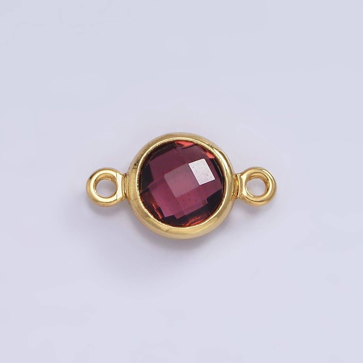 Aim Eternal - Wholesale Individual charm/pendant - Mini 14k Gold Filled Cubic Zirconia Link Connector Color Faceted Crystal Charm Connector Birthstone Link Connector G-742~G-7536