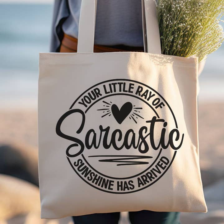 Ray of Sarcastic Sunshine Funny Canvas Tote Bag for wholesale by Sister Ray