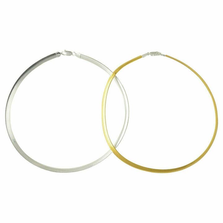 Sterling Silver 6mm Reversible Two Tone Omega Necklace Chain Italian Solid .925 for wholesale by Select Lines