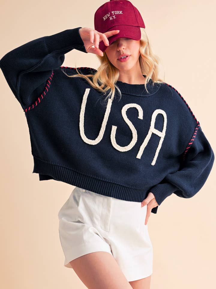 3249EK USA Sweater 1 for wholesale by AEMI + CO