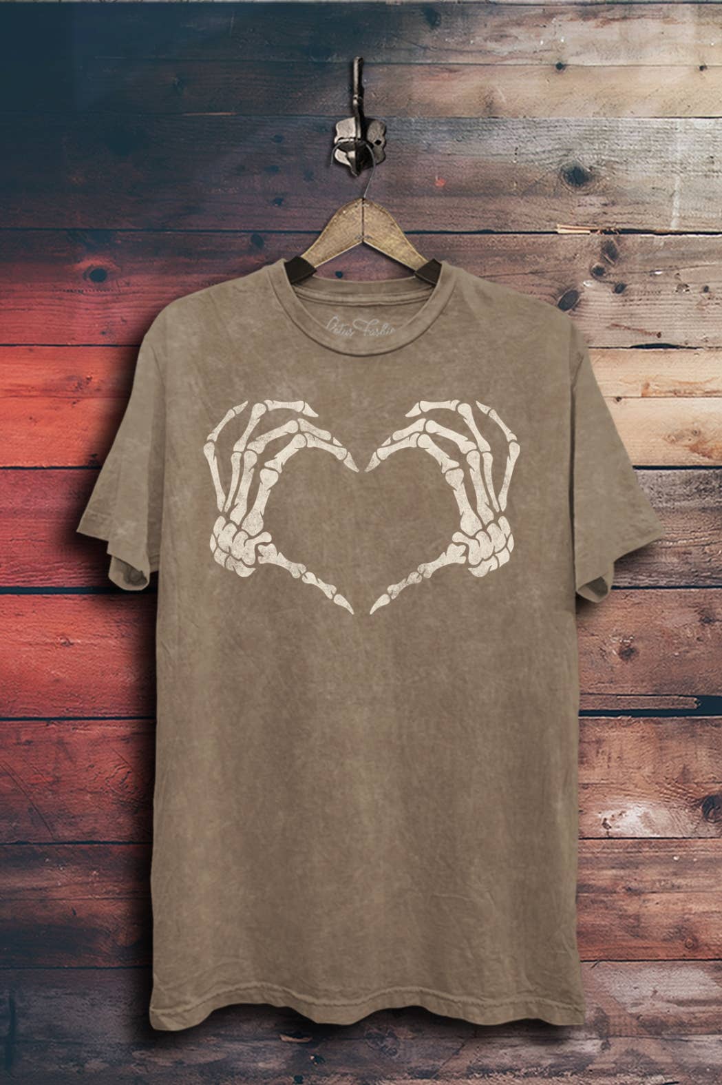 Lotus Fashion Collection - Wholesale Screen Printed T-Shirt - Women's - Skeleton Heart Hand Graphic Top0