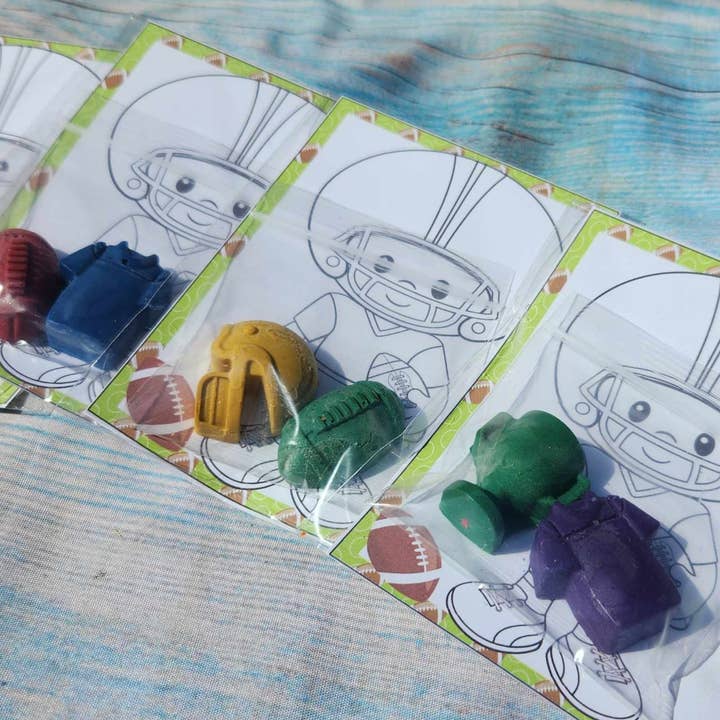 Snazzy Crayons - Wholesale Party Favor - Football Crayons and Coloring Cards | Party Favors