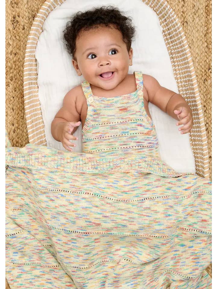 Rainbow Merry - Space Dye Knitted Baby Blanket for wholesale on Faire