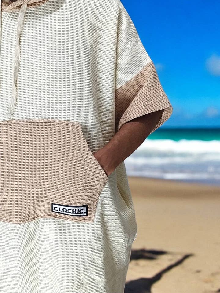 Mazador – wholesale Poncho - Unisex – Unisex poncho i våfflad bomull för vuxna3