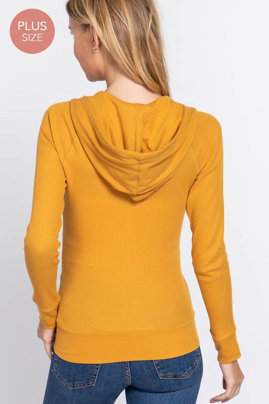 Active Basic | Active USA - Vendita all'ingrosso Felpa con cappuccio - Donna - [TAGLIA FORTE] Giacca Termica con Cappuccio a Maniche Lunghe e Tasca a Marsupio3