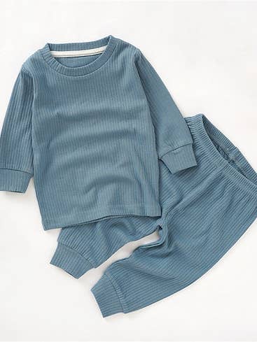 Ribbed Set | Teal for wholesale by Bellamie Kids