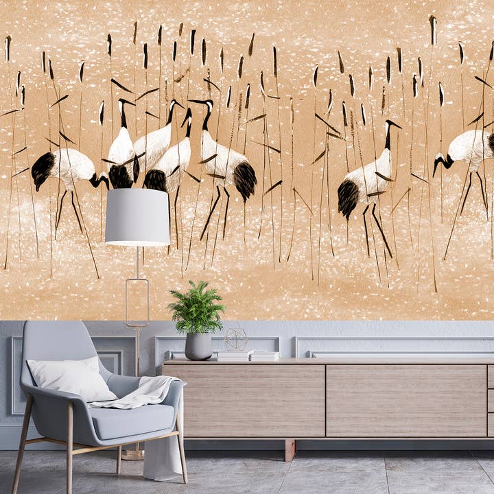 ICH SL - Wholesale Wallpaper - METALLIC UNCOATED PAPER MURAL V104-2M “POND”1