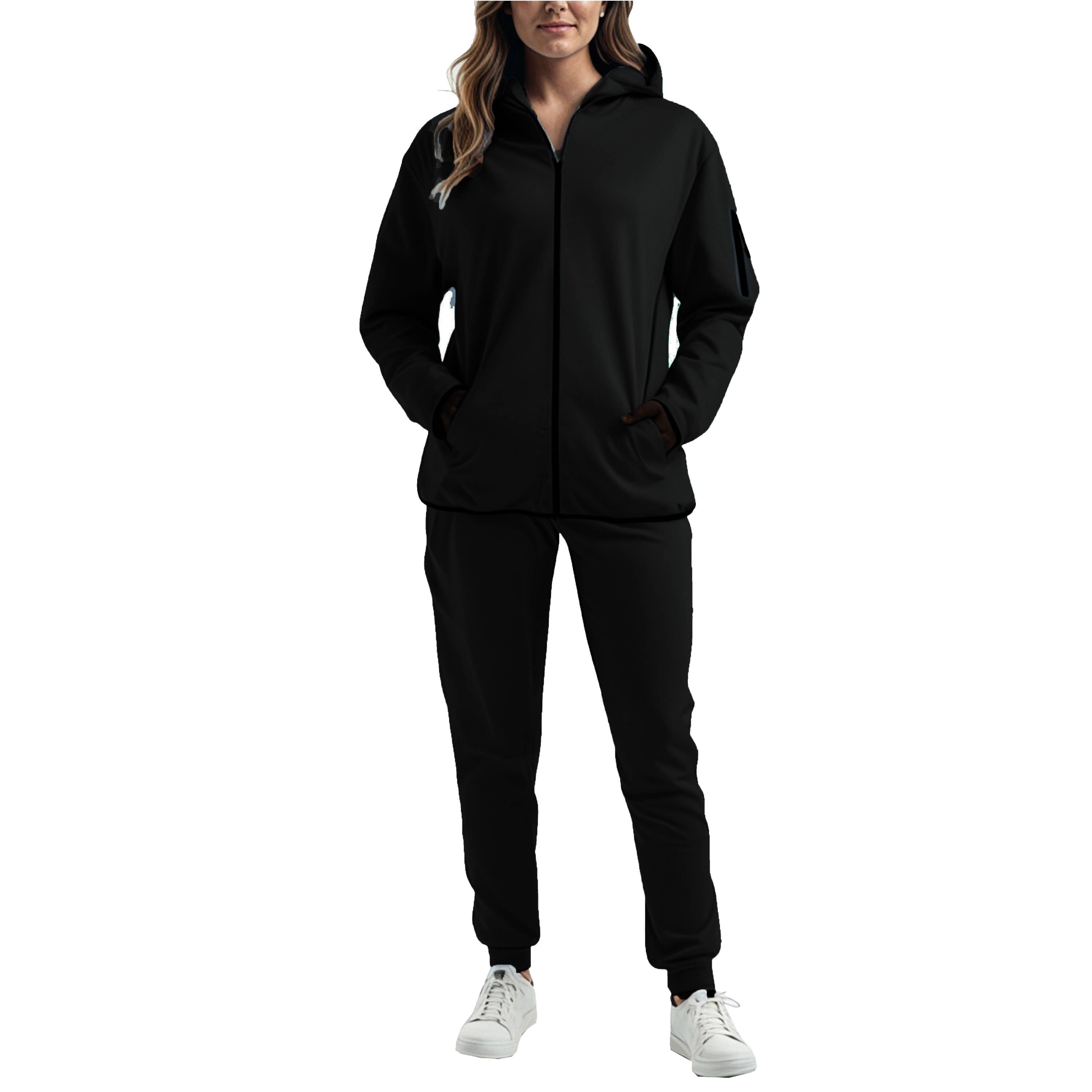 Galaxy By Harvic - Vendita all'ingrosso Completo loungewear - Donna - Set in due pezzi Tech Fleece da donna - Felpa con cappuccio con zip e pantaloni da jogging11