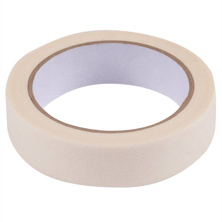 White 50m x 25mm Masking Tape - By Blackspur for wholesale by Rinkit Pty Ltd