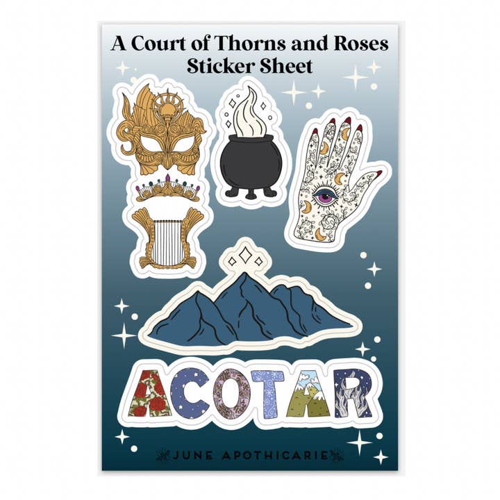A Court of Thorns and Roses Sticker Sheet for wholesale by June Apothicarie