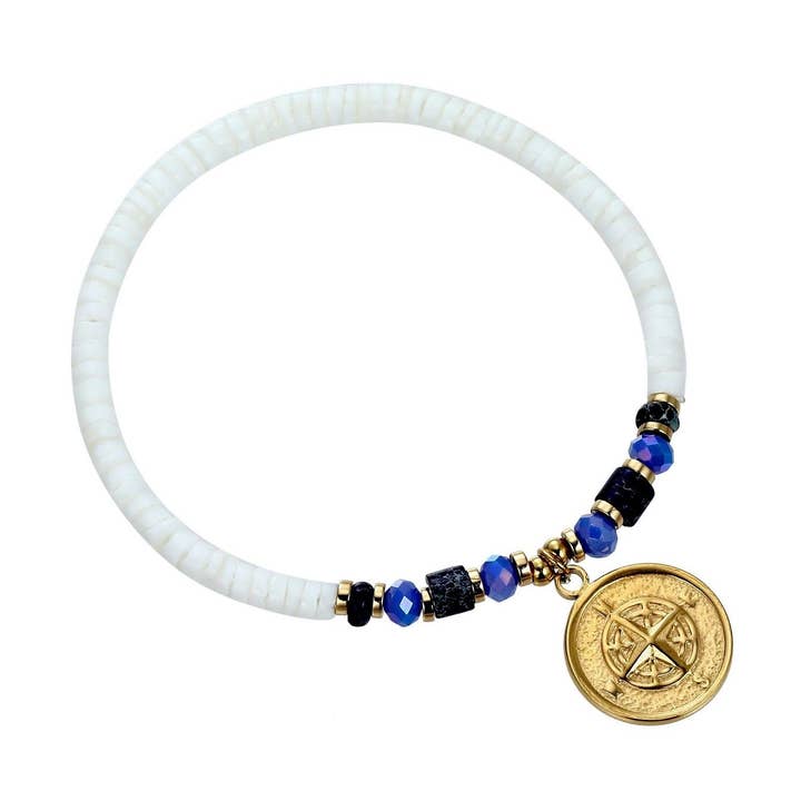 Gold Steel Usha Stretch Bracelet for wholesale by BELLE MISS