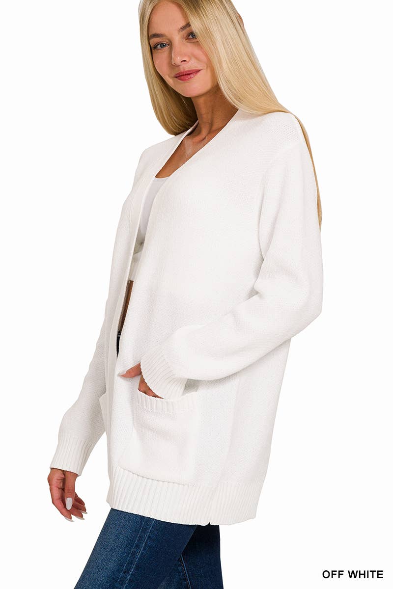 42POPS – wholesale Kofta - Dam – ...SI-25153 Melange Öppen Framsida Kofta4