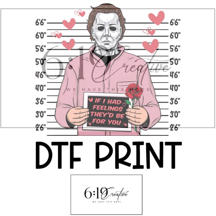 Impresión DTF de San Valentín de Michael Myers para venta al por mayor de 6:19 Creative