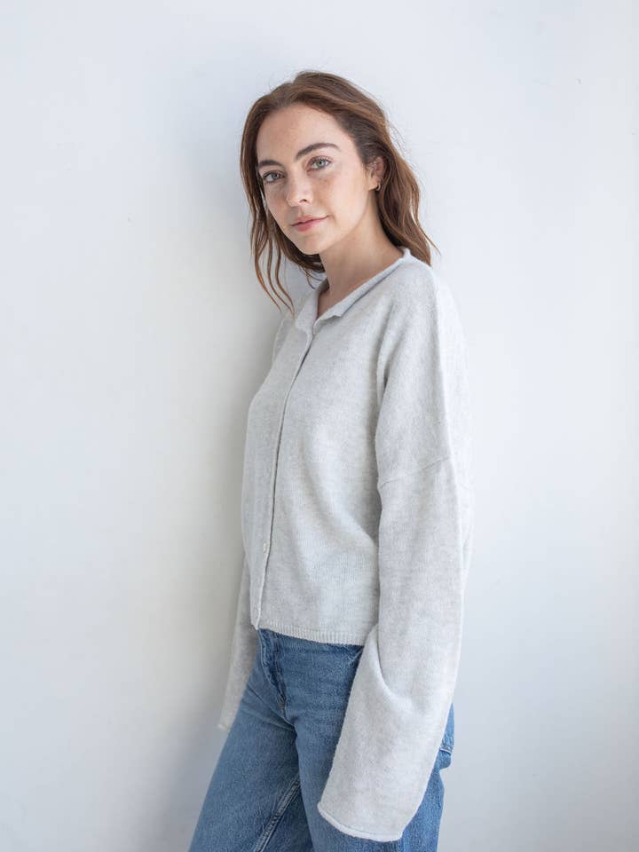 Light Grey Piper Cardigan for wholesale on Faire1