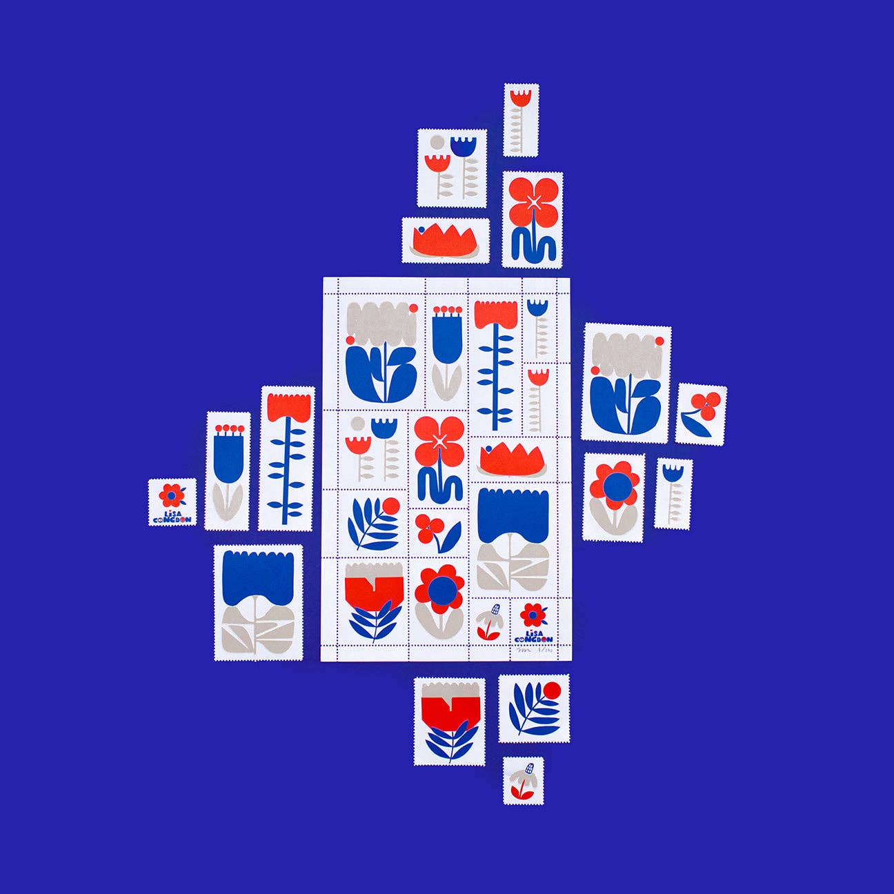 Lisa Congdon Art & Illustration - Wholesale Art Print - Poster Stamp series 3 - March Flowers2