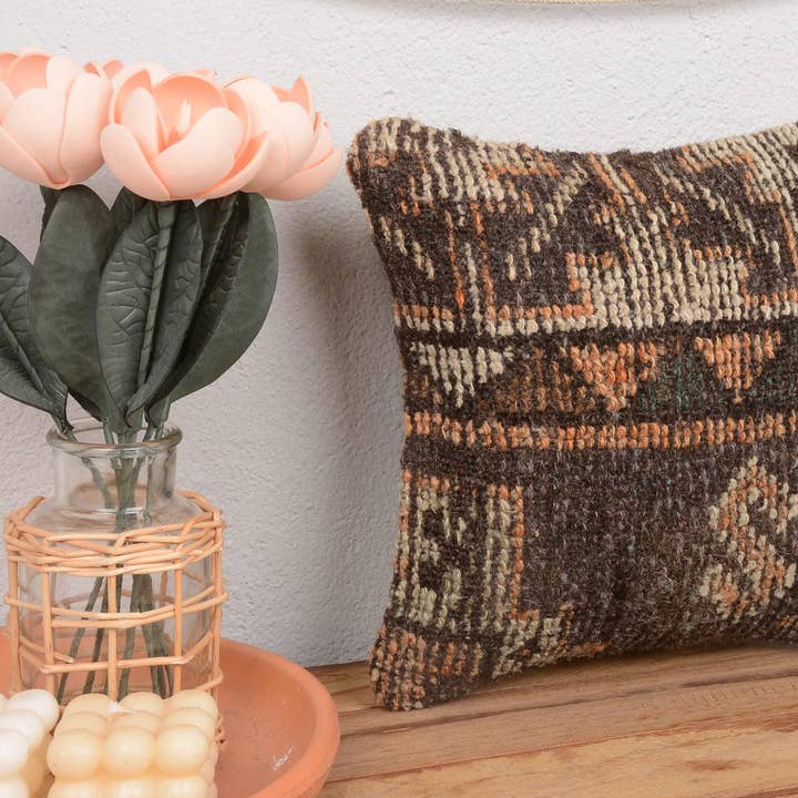 Kilim Pillow Decors - Wholesale Throw/Decorative Pillow - Handmade Boho Kilim Throw Pillow 12x12 Hand Knotted0