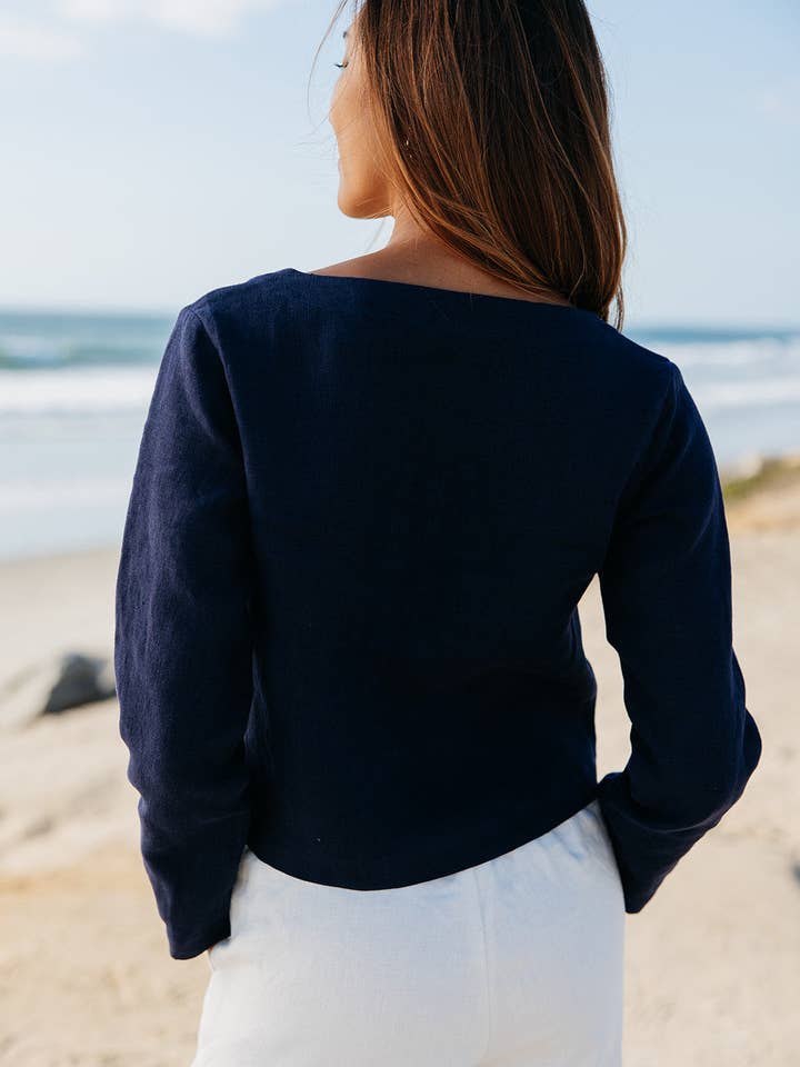 ISLA & SAIGE - Wholesale Cardigan - Women's - Bessette Linen Button Cardigan5