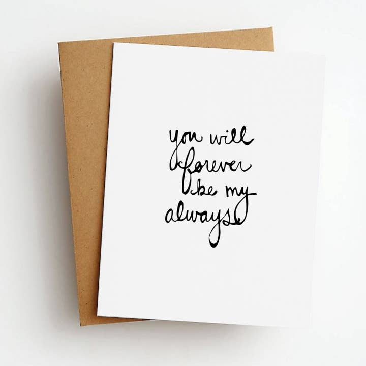 Forever Be My Always Love Greeting Card for wholesale by Skel & Co