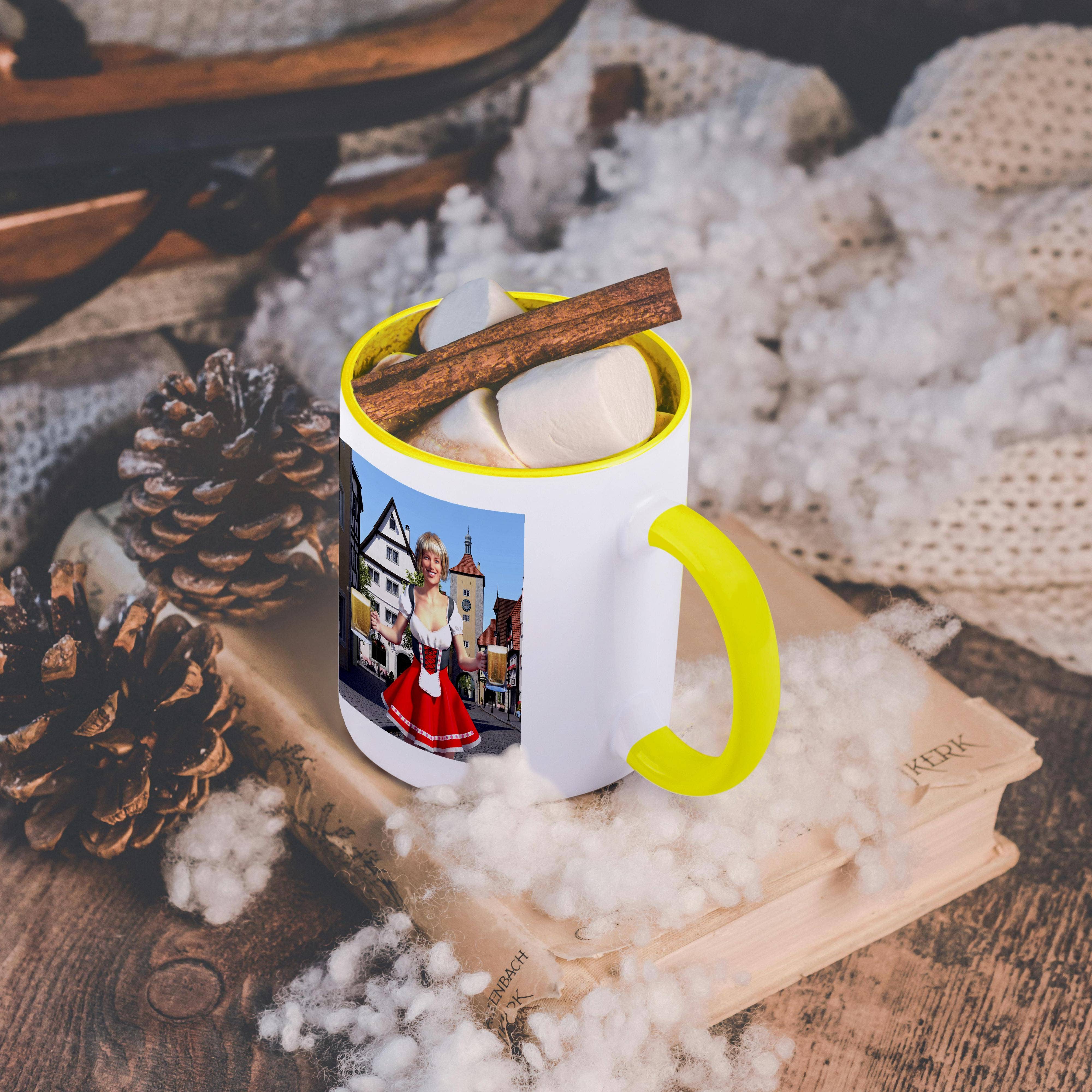 3dRose - Vendita all'ingrosso Tazza - 3dRose, Città Bavarese con Cameriera che Serve Birra, Tazza5