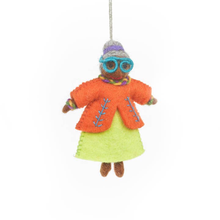 Felt So Good - Wholesale Ornament Set - Handmade Felt Groovy Grannies Hanging Decoration11