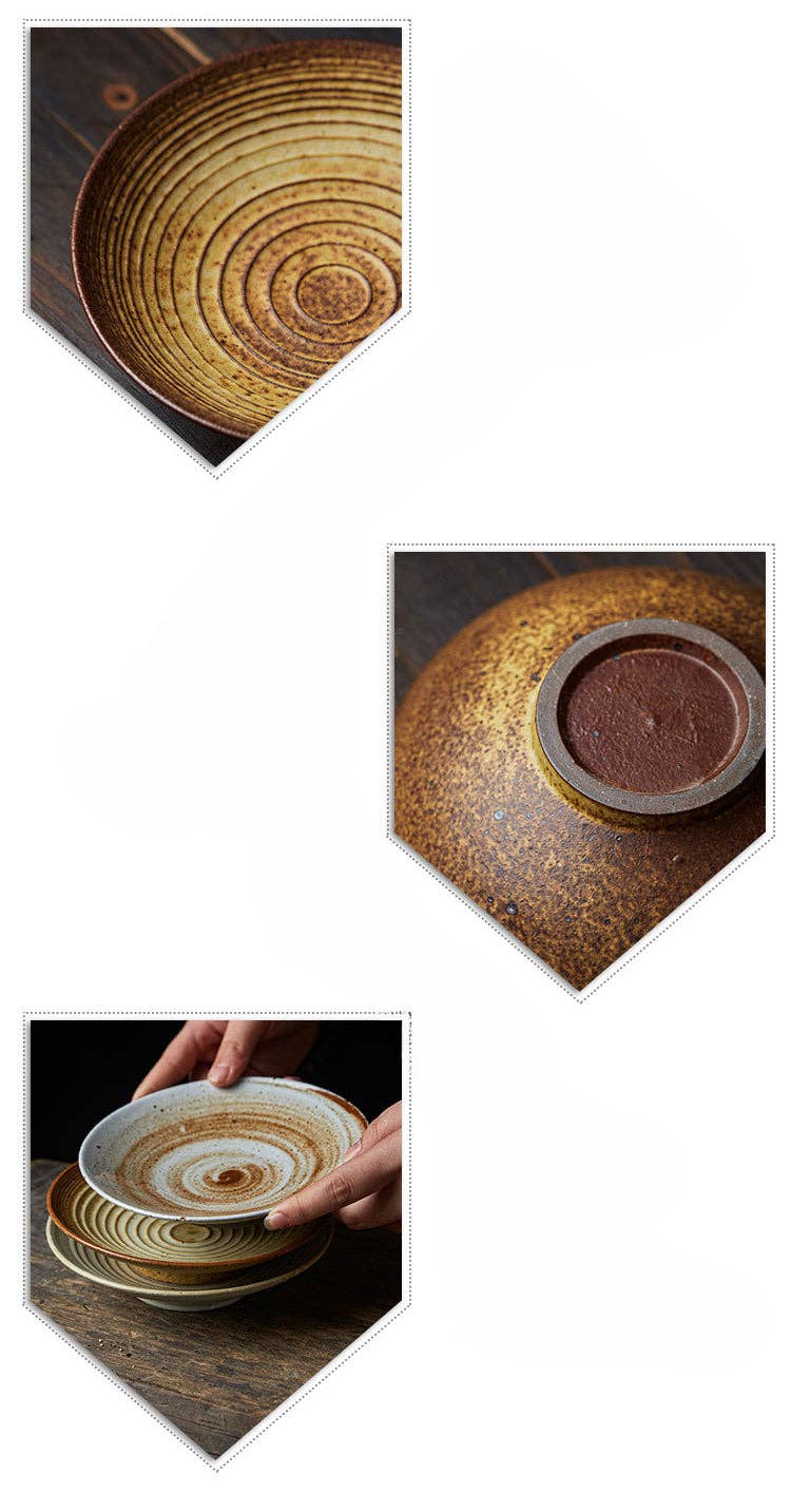 Gohobi （We cover U.S. import duties） - Wholesale Decorative Plate/Dish/Bowl - Gohobi Handmade Japanese Style Stoneware Pasta Bowl Plate16