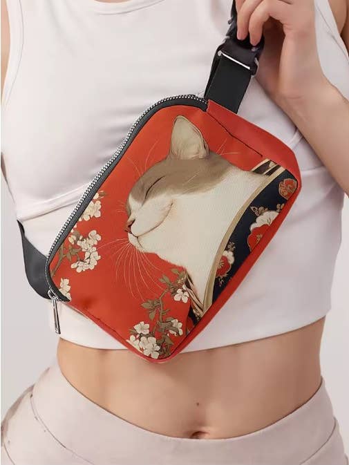 Cat Print Crossbody Bag – Adjustable Strap for wholesale by LGs Dropshipping