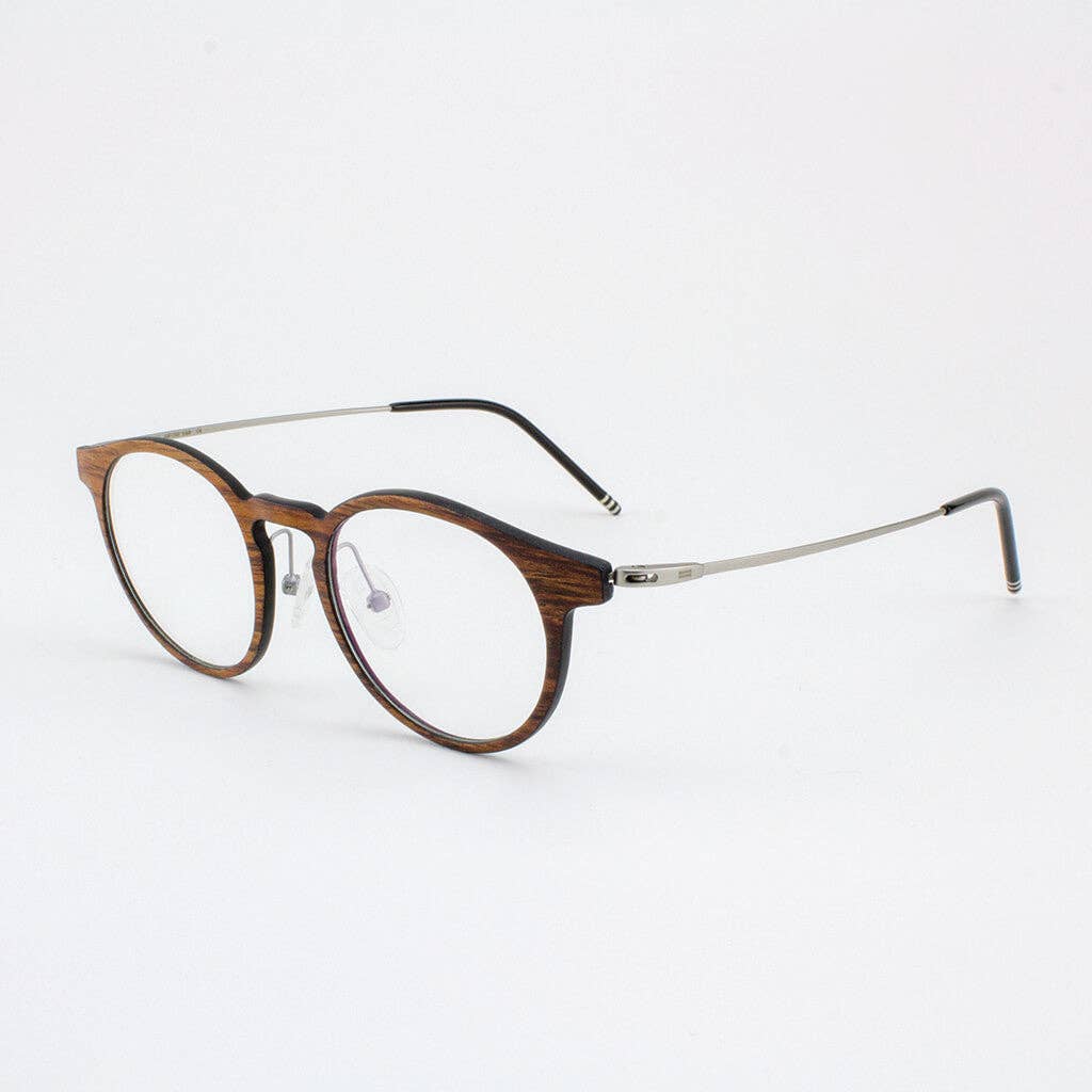 Tommy Owens - Wholesale Eyeglasses - Unisex - Marion - Featherlight Titanium & Wood Eyeglasses1