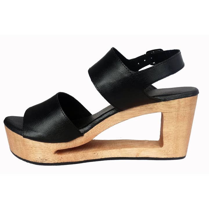 OMES - Wholesale Clogs - Women's - S48: Carved Wood High Heel Slip-On Clogs Big Sizes Available8