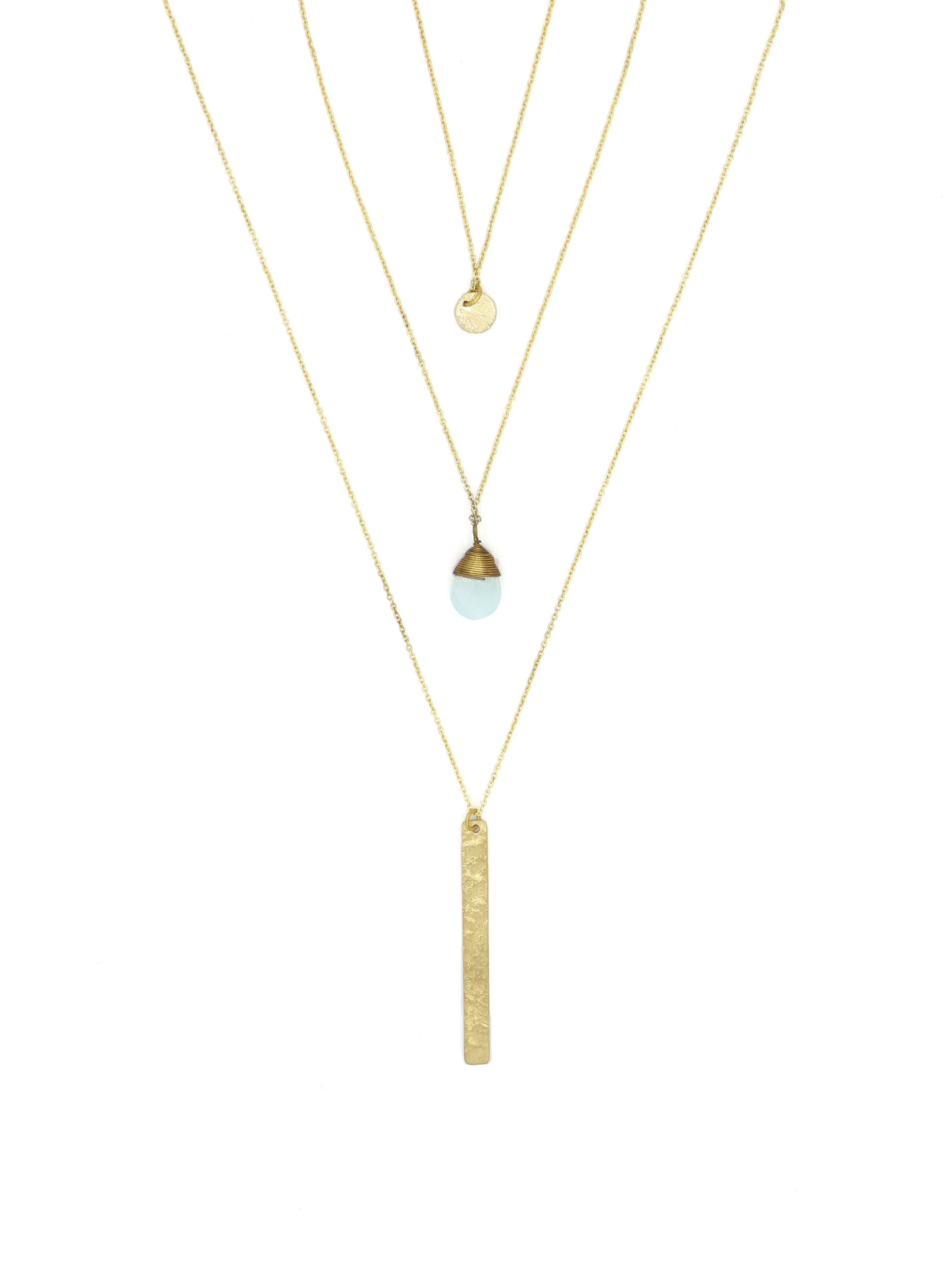 Fair Anita - Wholesale Pendant/Charm Necklace - Triple Strand Multi-Way Pendant Necklace - Brass1