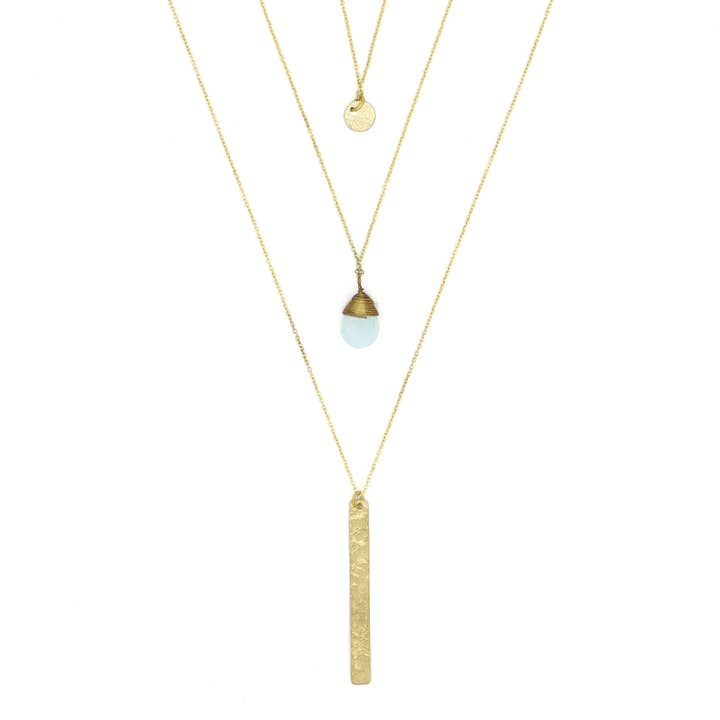 Fair Anita - Wholesale Pendant/Charm Necklace - Triple Strand Multi-Way Pendant Necklace - Brass1