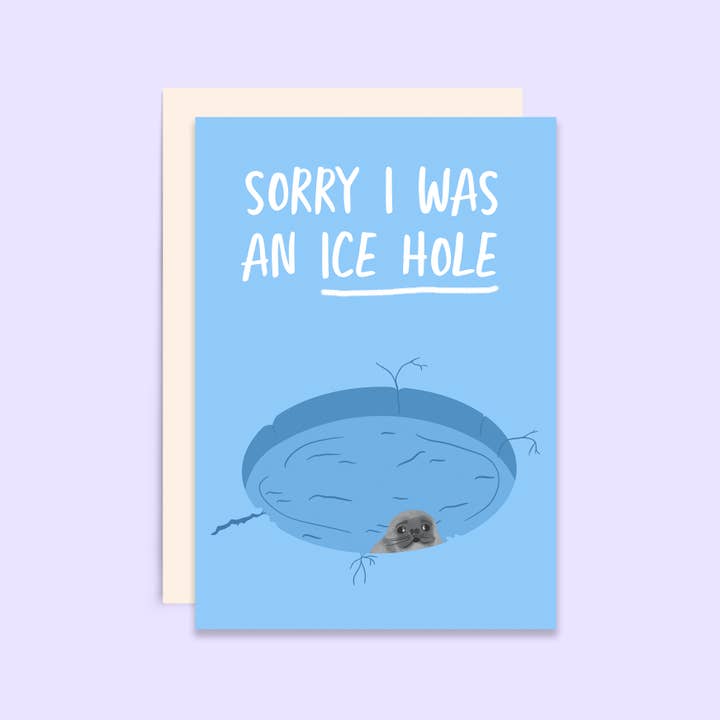 Tikkled Pink - Wholesale I'm Sorry Card - Ice Hole | Sorry Card | Apology Card | Funny Sorry Card
