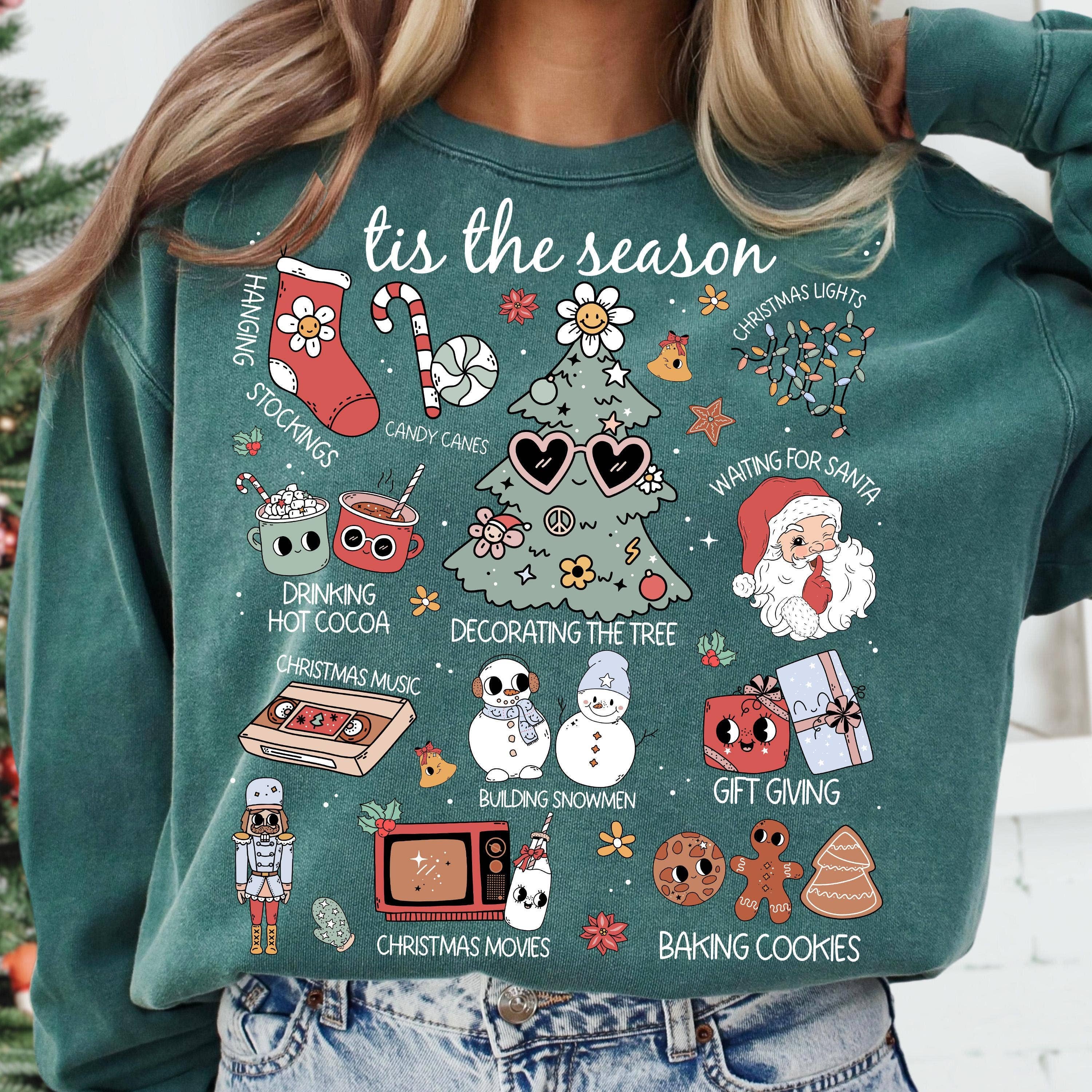 NVC Ecommerce LLC - Wholesale T-Shirt (Graphic) - Women's - Retro Christmas Shirt, Funny Tis The Season Sweatshirt1