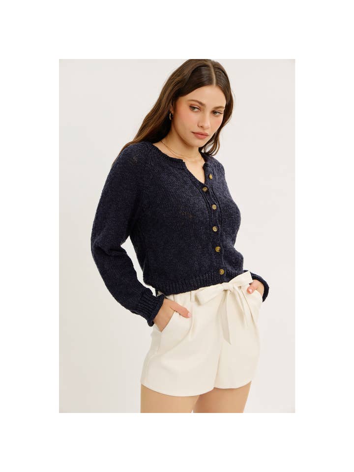 idem ditto – Engroshandel Cardigan - Dame – LETSTRUKTURERET CARDIGAN MED KNAPPER1