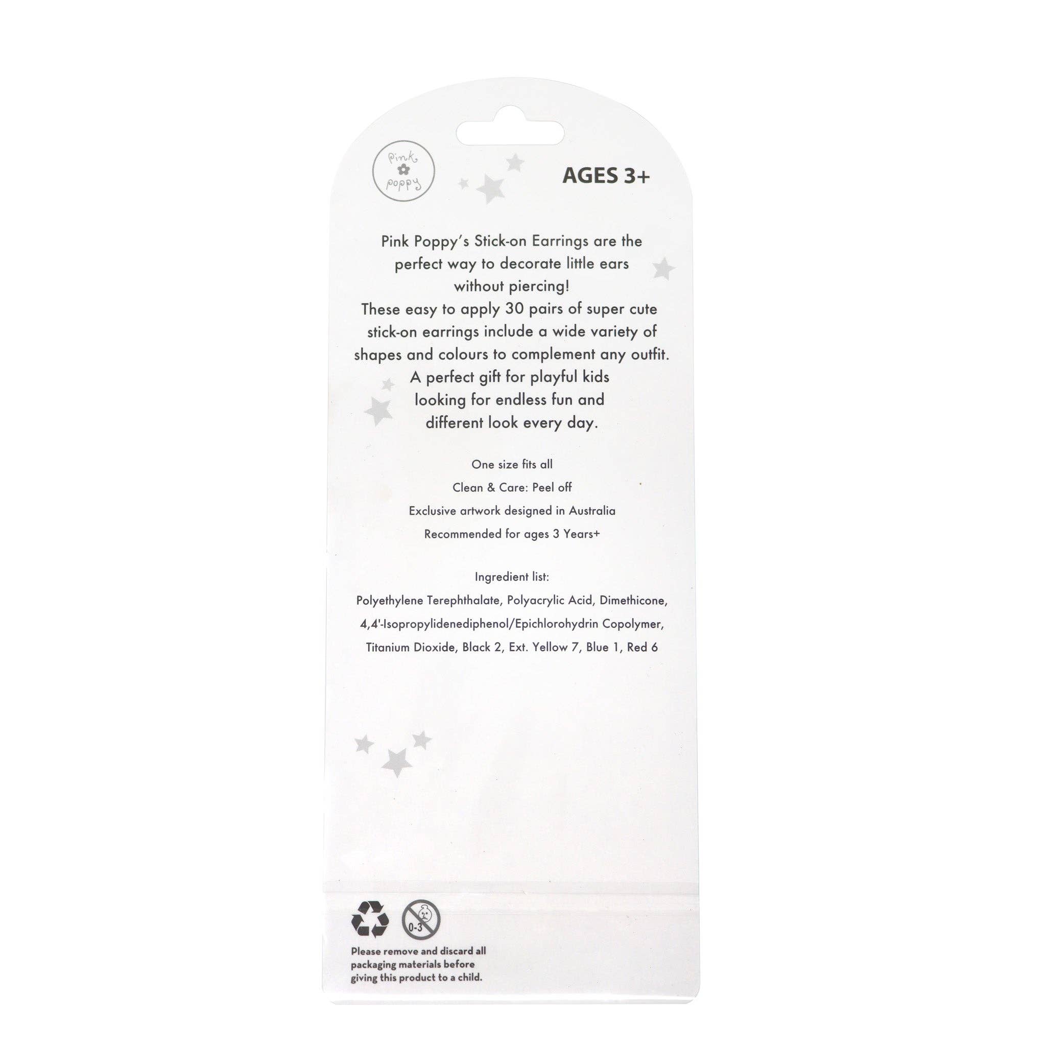 Pink Poppy USA - Wholesale Earrings - Kids - 30 Pairs Fairy Butterfly Friends Stick On Earrings | Pack of 122