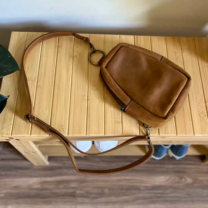 Handmade Full Grain Leather Adjustable Sling (Cora) for wholesale by Braverly