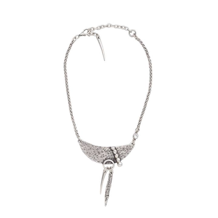 Handmade Boho Crystal Pewter Necklace - 3995 for wholesale by Chanour
