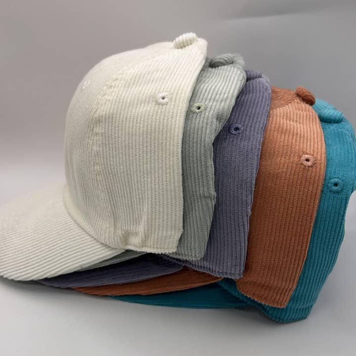Vibes Hat Company - Wholesale Baseball Cap - Unisex - Vibes Cream Corded Dad Hat | Hat Bar | Blank Caps