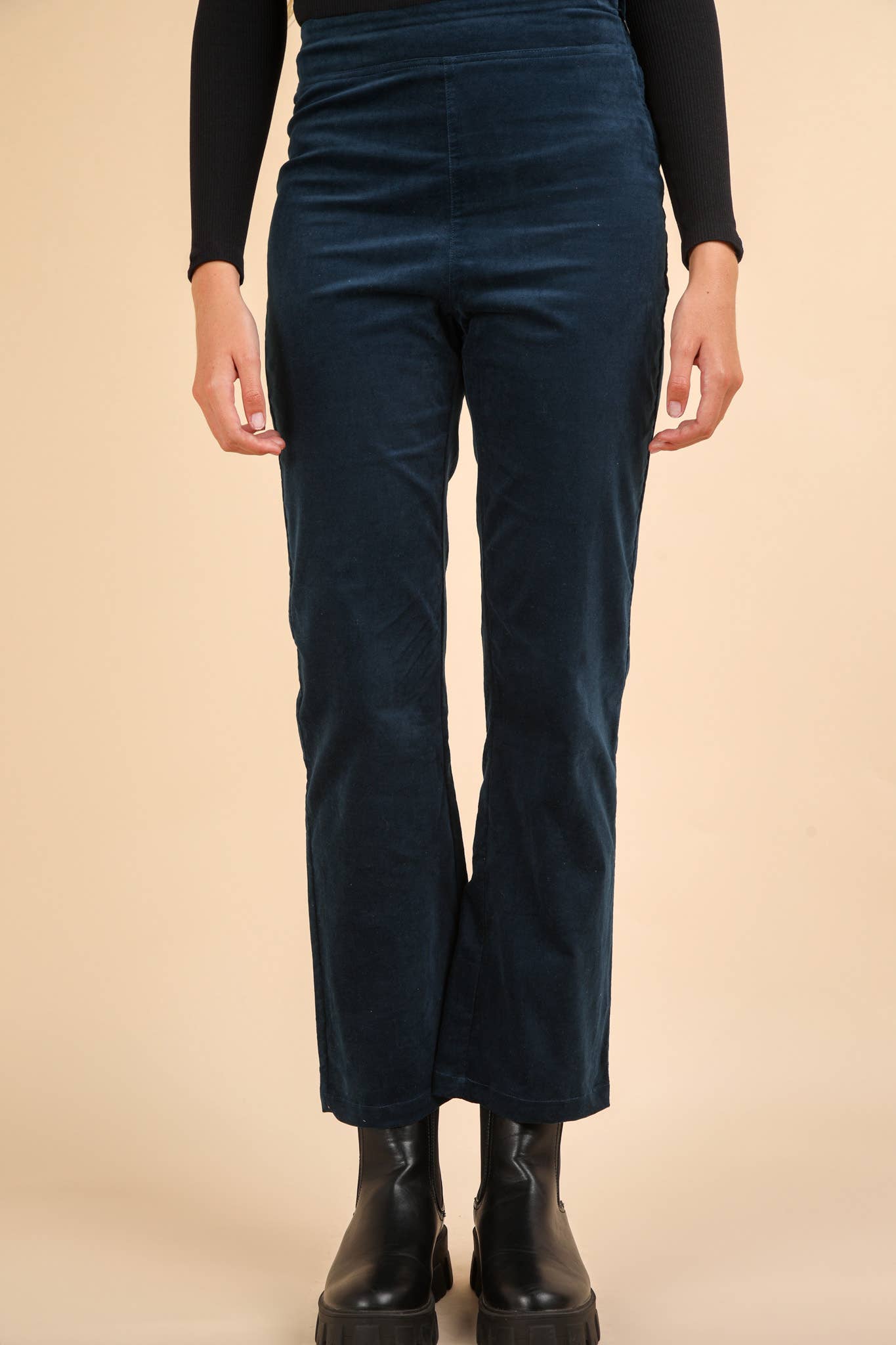 VERY J - Vente Pantalon – femme - NP70562-Pantalon en velours à coupe botte avec poches arrière13